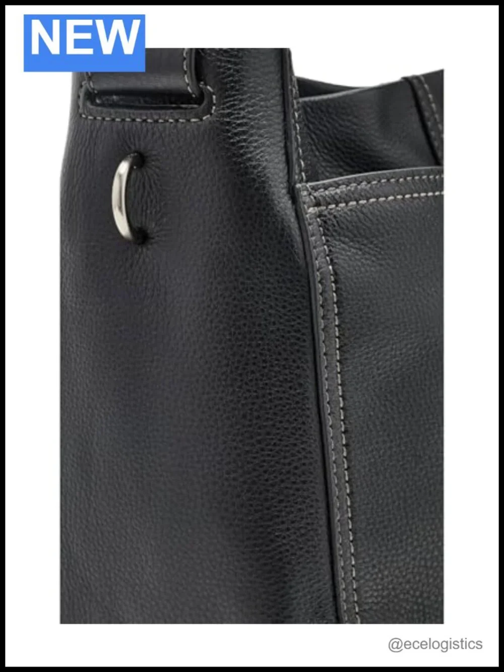 Leather Hobo Shoulder Bag with Magnet Closure and Pockets